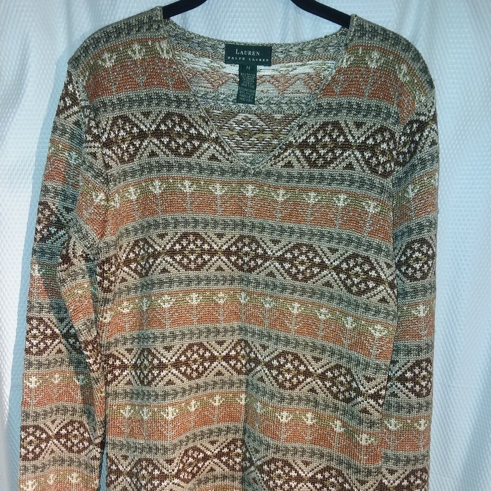 Vintage Lauren Ralph Lauren Fair Isle V-neck Sweater
